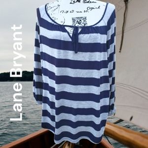 Lane Bryant Blue & gray top